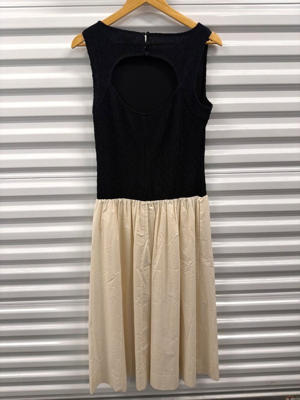 Rebecca Taylor Reese Mixed Media Midi Dress Black Womens Size Large - Picture 6 of 10